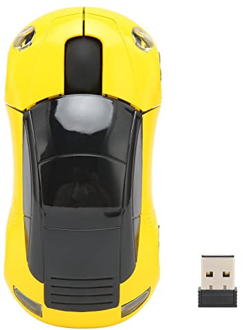 GOWENIC 2.4G Mouse, 3D Sports Car Shaped Computer Mouse, 1600DPI Gaming Mice Plug and Play Car Mouse, Battery Powered, Suitable for Windows for Linux Or for Os X