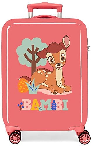 Disney Bambi Koffer für Korallen, 38 x 55 x 20 cm, starr, ABS-Kombinationsverschluss, seitlich 78 l, 2 kg, 4 Räder, Handgepäck, rot, kabinenkoffer