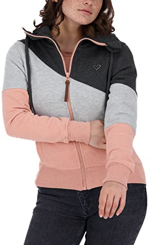 alife & kickin Damen SteffiAK A Sweatjacket Sweatjacke Damensweatjacke Freizeitjacke Sweater Sweatshirt mit Reißverschluss XS-XXL, Mahagonium Melange