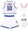 OTHERCRAZY Damen Lola #10 Space Movie Kostüme, Cheerleading-Top und Shorts, Outfit mit 3-teiligem Zubehör, Größe XS-XXL, Bauchfreies Outfit, M