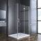 Duschkabine 90 x 75cm Duschtür Falttür mit Seitenwand Eckeinstieg Falttüren 6mm ESG Glas Duschabtrennung Eckdusche Eck-Duschkabine Drehtür
