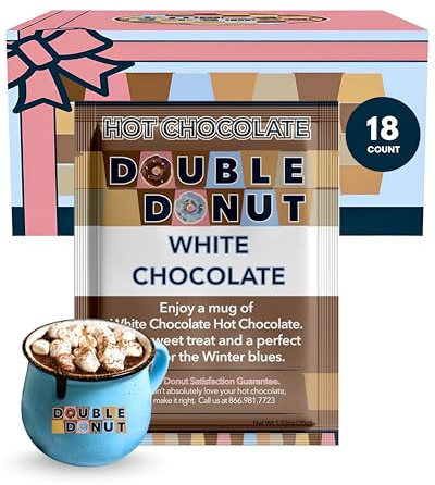 Cioccolata calda bianca doppia ciambella mix pacchetti, aromatizzato bianco caldo mix pacchetti, 18 conteggio