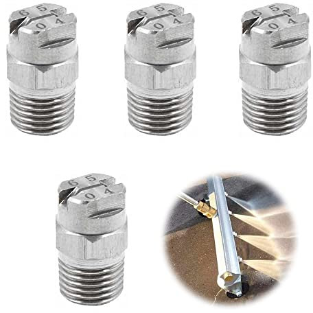 XCSJ 4pcs Punta Per Ugello In Acciaio Inox Ugello Nebulizzatore Ad Alta Pressione Pulitore Pressione Nebulizzatore Lavaggio Accessorio 65 Gradi, Ugello Con Apertura 1,3 Mm, Attacco Filettato 1/4