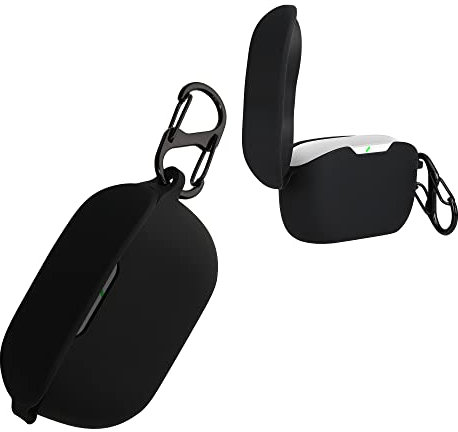 kwmobile Case Compatible with JBL WAVE BUDS Case - Silicone Cover Holder for Earbuds - Black