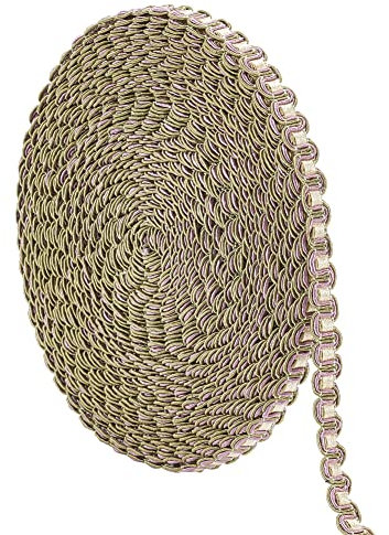 PandaHall 13.1 Yard Gimp Braid Trim 12mm Wellenmuster Polyesterband Polyestergewebe Trim Dekorative Spitzenborte Für Vorhang Kostüm Schonbezug Polsterung Nähen Wohnkultur, Olivgrün