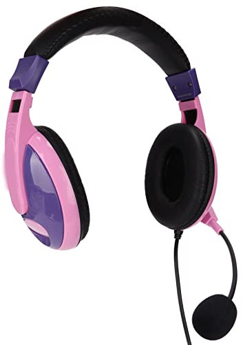 PUSOKEI Wired Gaming Headset, Noise Cancelling Over Ear Headphones with Mic, Bass Surround Stereo Gaming Headset, for Computers Mobile Phone, 3.5mm Audio Jack (Purple)