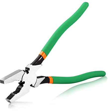 SPEEDWOX 11.5 Fencing Pliers Chain link fence Heavy Duty Square Nose Fence Pliers High-Leverage Fence Multi-purpose Fence Pliers Fence Pliers Tool Fence Cutter Staple and nail Puller Cutting Pliers