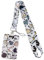Juanooo Cordon tour de cou en forme de chat mignon pour clés, pour femmes, filles, enfants, hommes, enseignants pour badges d'identité, porte-clés, porte-nom d'école, blanc