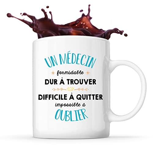Planetee Tasse Un Médecin Formidable blanc | Mug cadeau ami collègue de travail, départ retraite