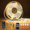 KWODE COB LED Streifen 3000K warmweiß, 8M 312LEDs/M Dimmbar COB LED Strip, 24V DC Flexibel Lichtleiste mit Netzteil und RF Fernbedienung für Indoor Wohnzimmer Schlafzimmer Küche DIY Dekoration