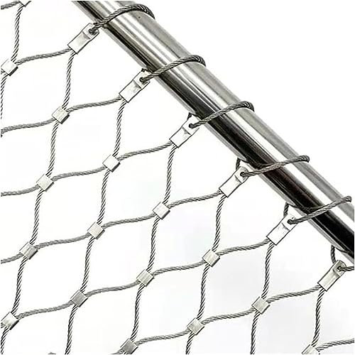JIwqDY 304 Rete in Corda di Acciaio Inossidabile Rete di Protettiva Rete Sicurezza Balcone Corda Rete di Sicurezza Anticaduta Recinzione Rete (Color : 10CM, Size : 2x2m/6.6x6.6ft)