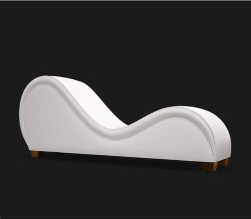 Di-Lara Hochwertiger Tantra-Kamasutra-Sofastuhl aus Kunstleder – bequemer Tantra-Liege-Sessel für intime Momente -Weiß