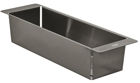 GROHE Sieb (Material: Edelstahl, spülmaschinenfest, korrosionsfrei, 490 x 150 x 100 mm), hard graphite gebürstet, 40853AL0