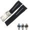 KOSSMA 21mm Silikon Gummi Uhr Band Ersatz für Rolex DEEPSEA Sea-Dweller 126660 Blau Schwarz Tauchen Sport Strap Kostenlose Werkzeuge, 21 mm, Achat