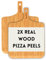 Slyced Set of 2 Bamboo Pizza Peel 12 Inch | Restaurant Grade Wood Pizza Peels | Pizza Paddles Compatible with Ooni, Gozney and Solo Stove Pi Pizza Ovens | Wooden Pizza Cutting Board with Handle