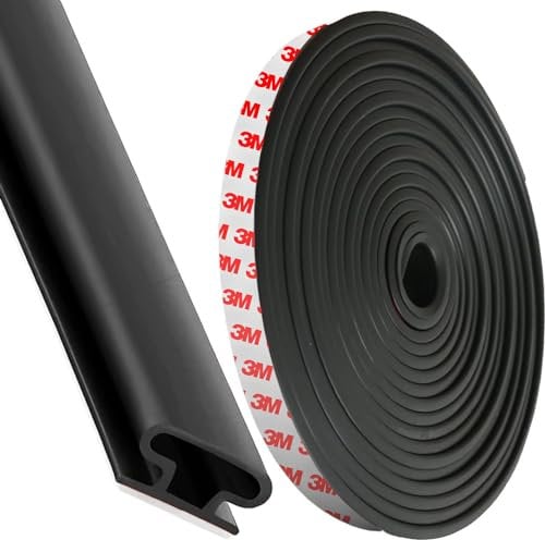 Dpm Tapes - Burlete de goma con adhesivo fuerte para puertas y ventanas: aislamiento acústico, perfil en D, tira protectora contra grietas, antipolvo - 6 metros - (negro)