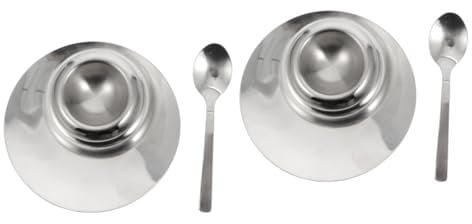 2 Sets Stainless Steel Egg Tray Metal Egg Cup Containers for Fridge Soft Boiled Egg Holder Egg Serving Egg Tray Holder Egg Holder for Fridge Cutlery Tray Breakfast Refrigerator
