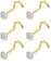 Chriscoco 6 Pièces Piercing Nez Titane G23 Vis Percing Nez 3mm Cubique Zircone CZ Bijoux de Corps Percing au Nez 20G