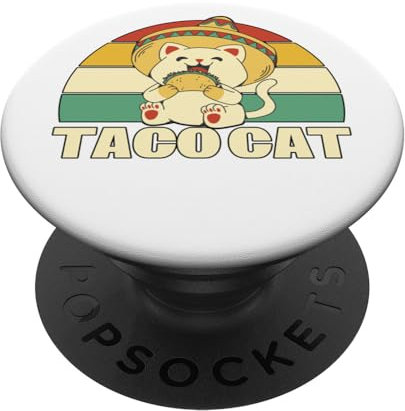 Lustige Taco-Katze süße Katze mit einem Sombrero PopSockets mit austauschbarem PopGrip