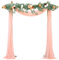 Pomeloone Hochzeit Vorhang Hochzeitsbogen, Chiffon Stoff Querbehang Deko Gardinen Vorhang, Hochzeitsbogen Gardinen Dekoration für Babyparty Party Hochzeit Torbogen Zeremonie, 75 x 600 cm (Rosa)