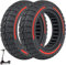 9,5 Zoll Vollreifen für NIU KQi 3, 9,5x2,5-6,1 Vollgummireifen Solide Reifen für NIU KQi3 Sport/Pro/Max Elektroroller Vorne oder Hinten Roller Ersatzreifen Wabenreifen (Rot-2 Stück)