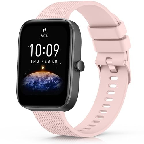 Mugust Armband für Amazfit Bip U Pro/Bip/Bip Lite/Bip S/Bip S Lite/Bip U/Bip 3/Bip 3 Pro Armband für Damen und Herren, Verstellbarer klassischer Sport Ersatzarmband mit Amazfit Bip U