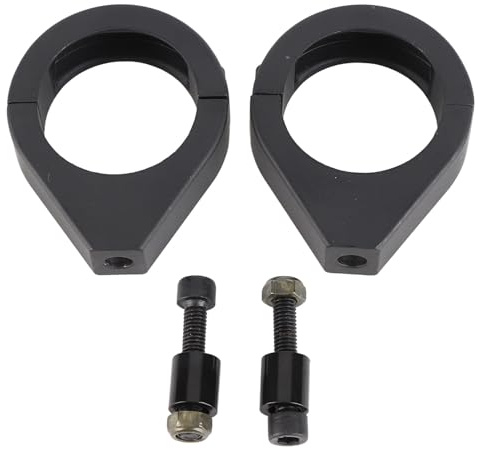 Hapivida Abrazadera de Horquilla para Motocicleta, Abrazaderas de Señal de Giro, Indicador de Señal de Giro de Aluminio, Soporte de Montaje de Abrazadera de Horquilla de Reubicación (Negro)