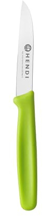 HENDI Gemüsemesser, gerade Klinge, für Obst und Gemüse, Obstmesser, Küchenmesser, Schälmesser, Klingenlänge: 84mm, 180x18x(H) 10mm, X50CrMoV15 Edelstahl, Polypropylen, grün