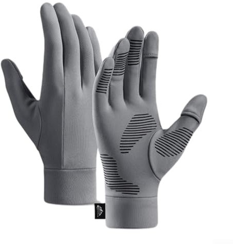 Zoegneer Winterhandschuhe mit Flip-Finger-Funktionalität und rutschfestem Design, Outdoor-Ski-Innenhandschuhe, Winter, Radfahren, warme Handschuhe (Grau, XL)