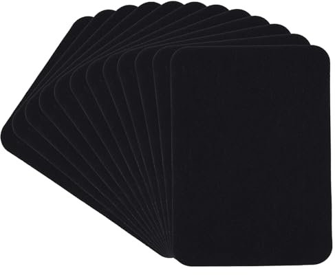 cobee 12 Stück Flicken zum Aufbügeln, Iron On Repair Patches 10,5 x 7,5 cm Stoff-Reparaturflicken Reparatur Patches Selbstklebende Aufbügelflicken für Jeans T-Shirt Kleidung Rucksack(Schwarz)