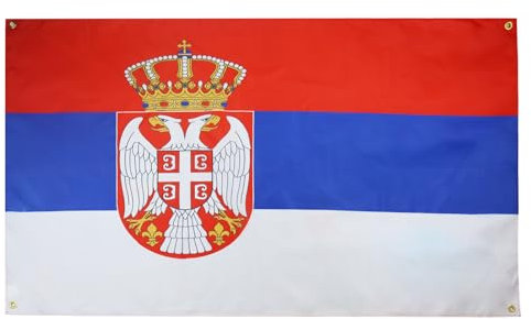 AZ FLAG Serbien-Flagge, 150 x 90 cm, mit 4 Ösen, Serbische Flagge, für Balkon oder Wand