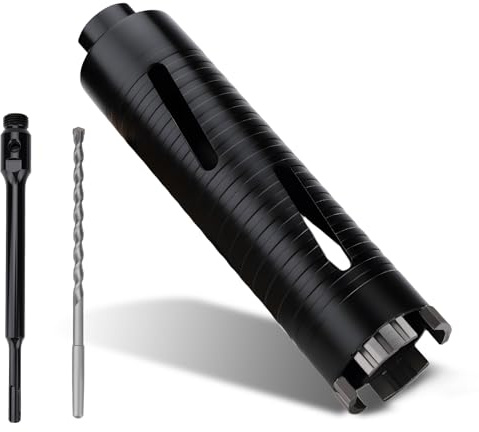 MOXPIFY 52mm x 170mm Long Diamond Core Drill Bit Set with 240mm SDS Plus Shank. To Be Used In Concrete Masonry Brick Block Stone Granite.