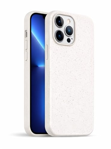 Caselefy Wheat Straw TPU Case for iPhone 13, Lightweight Protective Phone Cover, White