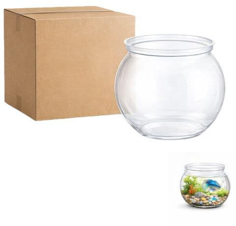 Mini bocal à poisson en plastique avec clarté semblable au verre, en acrylique incassable pour décoration de table, fêtes, événements et utilisation aquatique légère