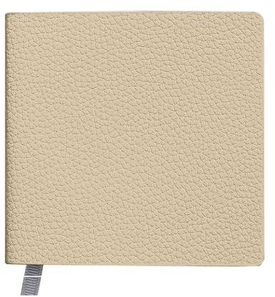 esmen Quadratisches Leder-Notizbuch im A7-Format, 200 Seiten, 100 g beiges Papier, tragbares Mini-Taschenjournal for Vokabeln und Notizen(Kaki,Blank)