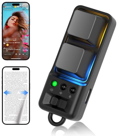 Telecomando Bluetooth per Scorrimento, Pagina Turner, per Tiktok/Youtube, Kindle APP/Kobo Books, Nero