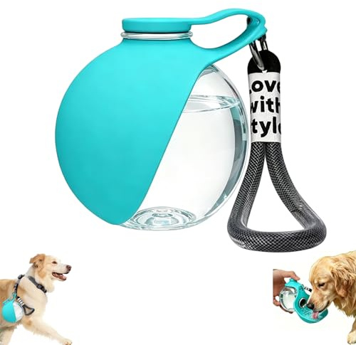 KLINNA Botella de agua para perros con cuenco de silicona plegable, botella portátil de 285 ml, botella a prueba de fugas, botella de retorno de agua, ligera, compacta, viajes, senderismo, recipiente