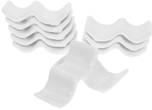 Beatifufu Scolaposate Ceramica Bianco 10 Pezzi, Supporto Stabile per Tavola | Poggia Bacchette Ceramica, Poggia Posate Tavola per Casa e Party, Accessorio da 10 Pezzi