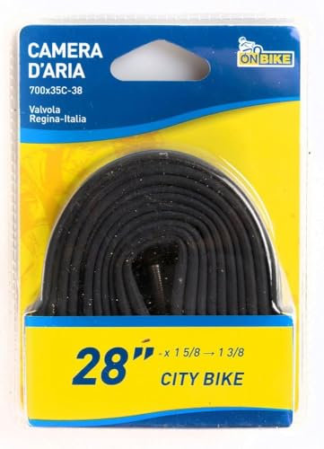 ON Bike - Fahrradschlauch für Erwachsene, Ersatzschlauch für Citybike, Regina Ventile, Unisex, Schwarz, 28, Gummi