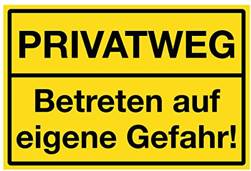 WANDKINGS Hinweisschild - Privatweg! Betreten auf eigene Gefahr! - stabile Aluminium Verbundplatte - Wähle eine Größe - 30x20 cm