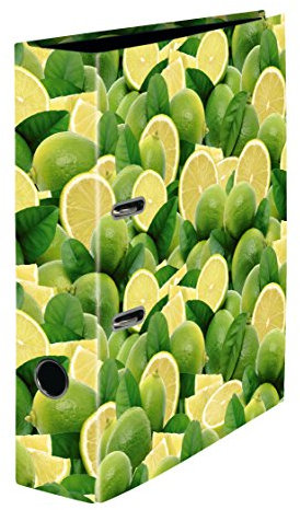 Original Falken Motivordner. Made in Germany. 8 cm breit DIN A4 Motiv Kirschen Serie Früchte, Ringordner Aktenordner Briefordner Büroordner Plastikordner Schlitzordner