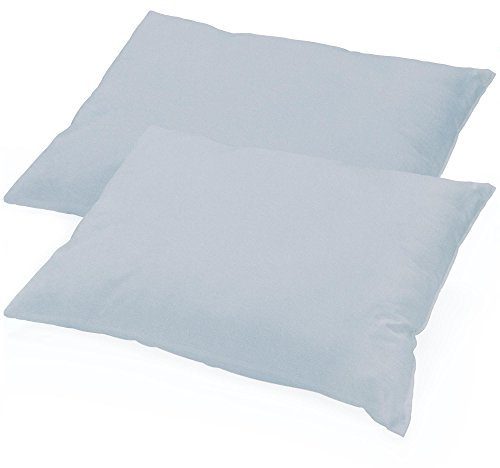 aqua-textil Classic Line Kissenbezug 2er-Set 40 x 80 cm Silber grau Baumwolle Kissen Bezug Reißverschluss Jersey Kissenhülle