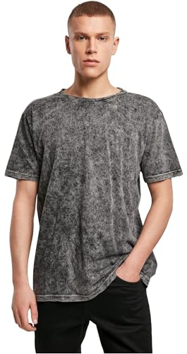 Build Your Brand Mens Acid Washed Tee T-Shirt, Darkgrey White, XXL