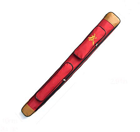 SOFIALXC Double Layer Tai Chi Sword Bags, Oxford Fabric Wushu Carry Case Weapon Bag Kendo Bag,Red