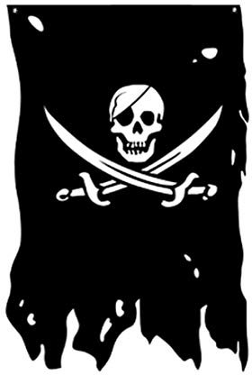FLAGLINK Jack Rackham Flagge, 90 x 120 cm, gruselig, zerlumpt, Piraten-Breitschwert, alter Totenkopf, Banner, vertikal