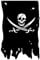 FLAGLINK Jack Rackham Flagge, 90 x 120 cm, gruselig, zerlumpt, Piraten-Breitschwert, alter Totenkopf, Banner, vertikal
