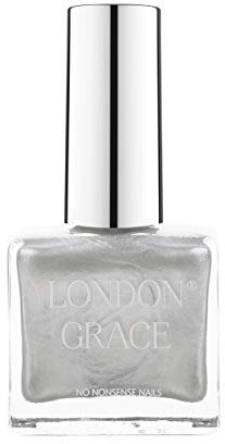 London Grace Shimmer Nail Polish | Esme 12ml | Shimmery Silver | Long Lasting Vegan & Vibrant Glitter Finish | Quick Dry, Chip-Resistant, & No Nasties Formula