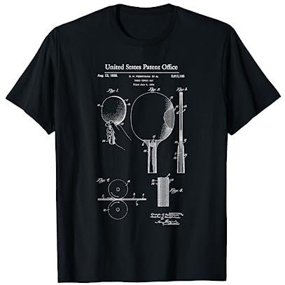 Tischtennisschläger 1935 Trikot mit Patentdruck, Tischtennis T-Shirt