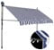vidaXL Markise Einziehbar Handbetrieben mit LED Wasserabweisend Klemmmarkise Balkonmarkise Sonnenschutz Terrasse Balkon Garten 300cm Blau Weiß