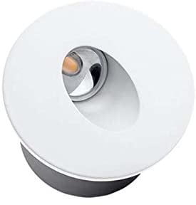 Foco LED empotrable, 3 W, para escalera, redonda, color blanco, CA 220 – 240 V, blanco cálido 3000 K